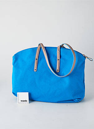 Sac fermeture zippée forme rectangulaire bleu PATRICK BLANC femme