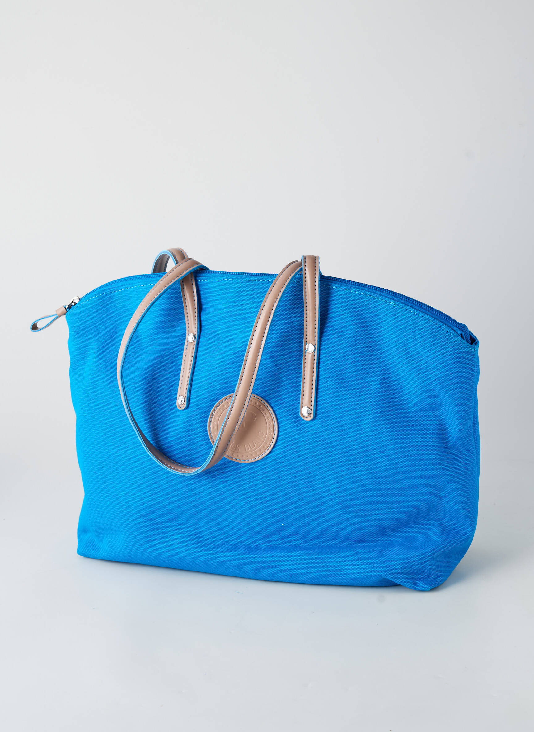 Sac fermeture zippée forme rectangulaire bleu PATRICK BLANC femme