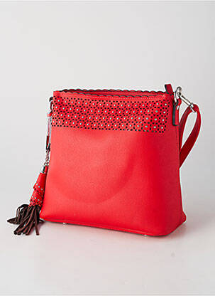 Sac multipoches forme carré rouge FUCHSIA femme