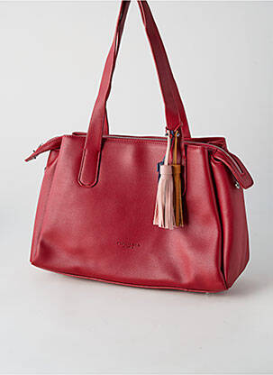 Sac multipoches forme rectangulaire rouge FUCHSIA femme