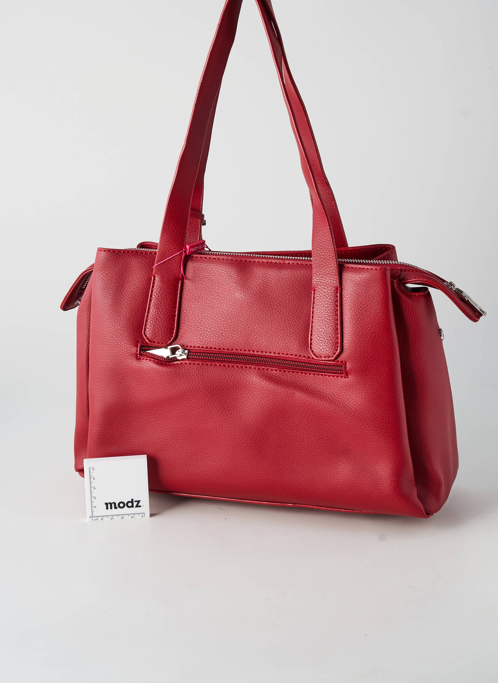 Sac multipoches forme rectangulaire rouge FUCHSIA femme