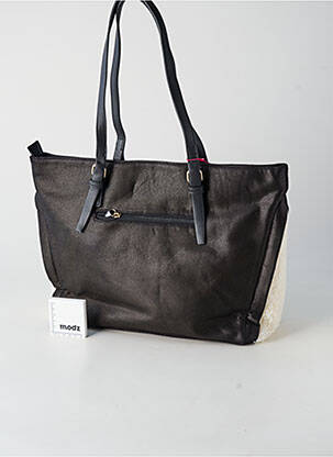 Sac fermeture zippée forme cabas noir FUCHSIA femme