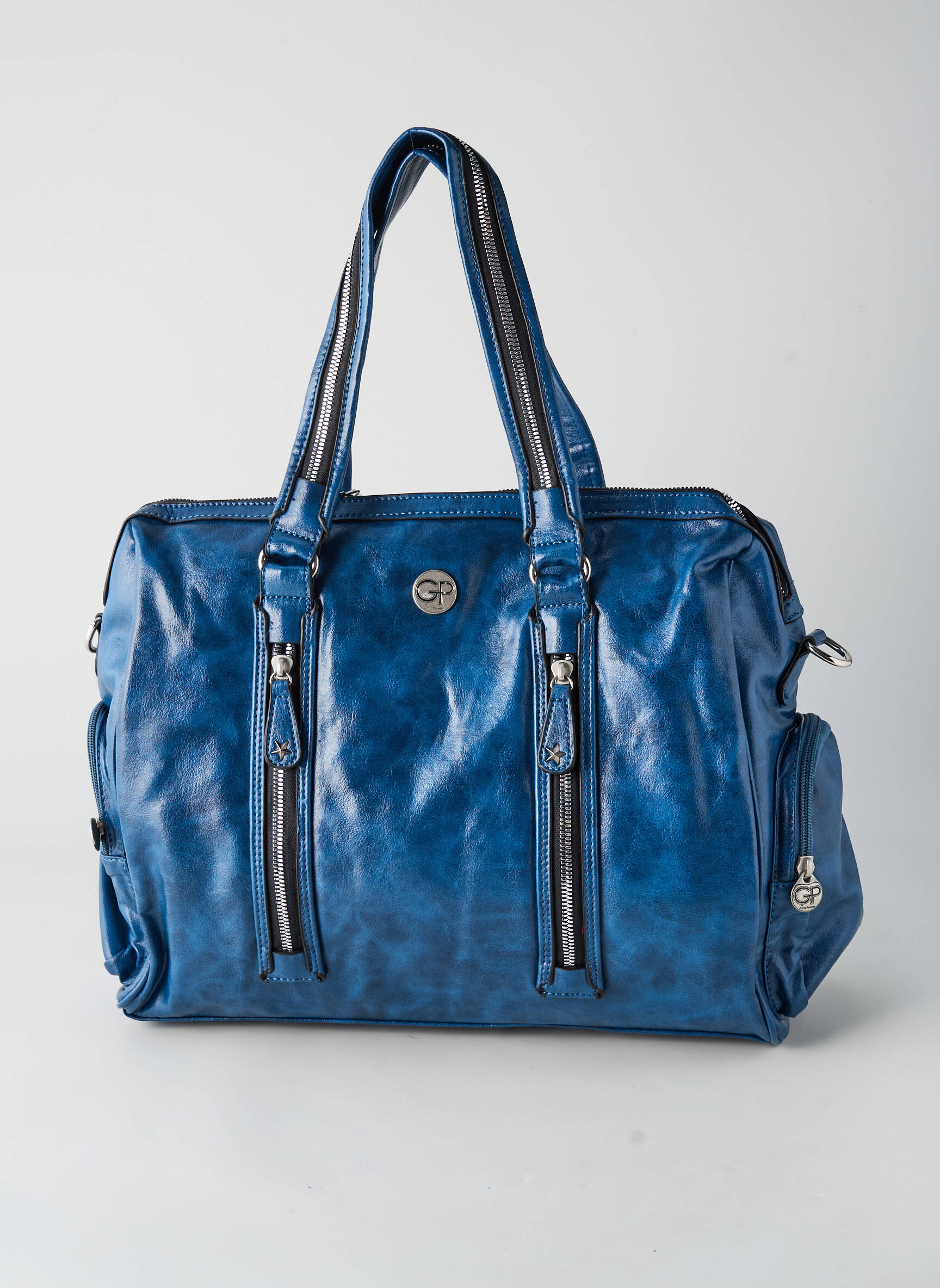 Sac fermeture zippée forme rectangulaire bleu GP femme