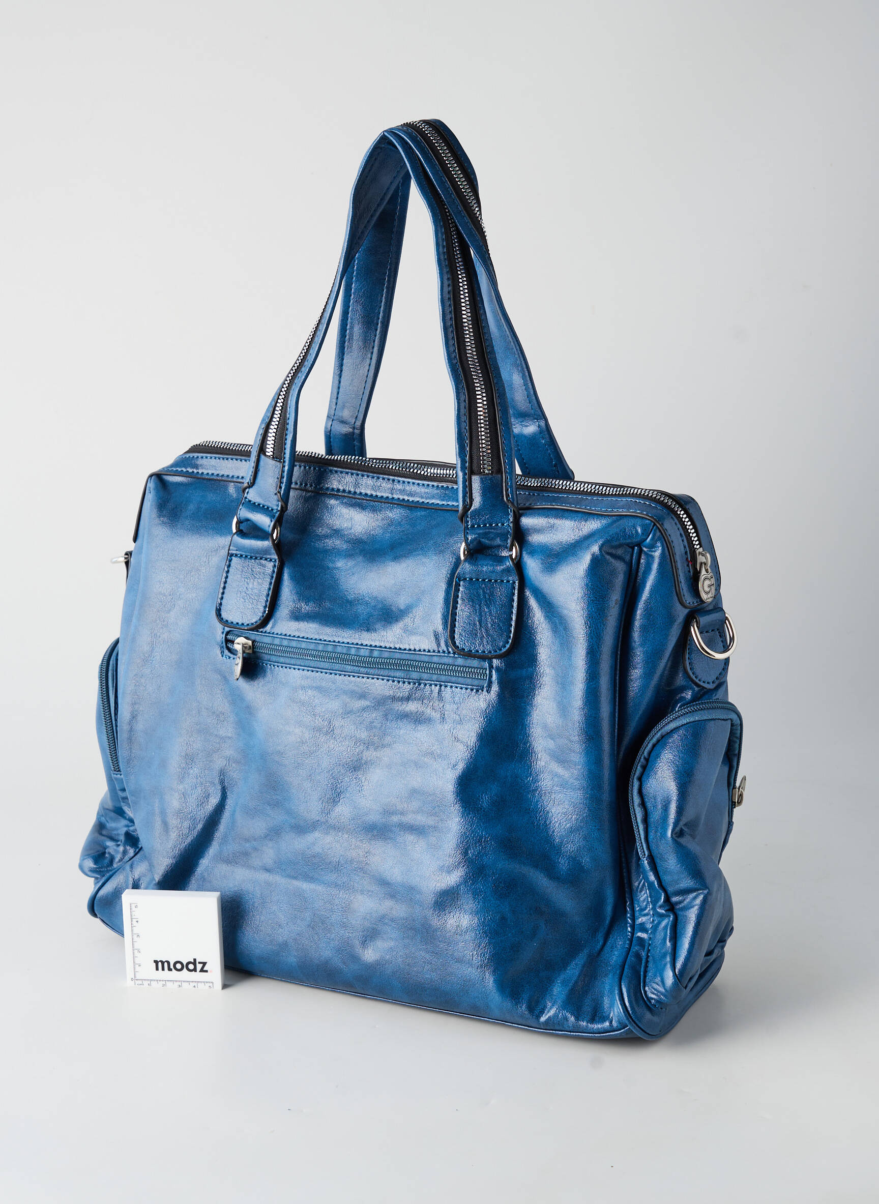Sac fermeture zippée forme rectangulaire bleu GP femme