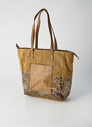 Sac fermeture zippée forme cabas vert PATRICK BLANC femme