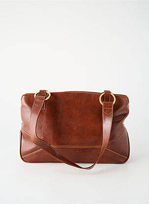 Sac fermeture zippée forme rectangulaire marron DUOLYNX femme
