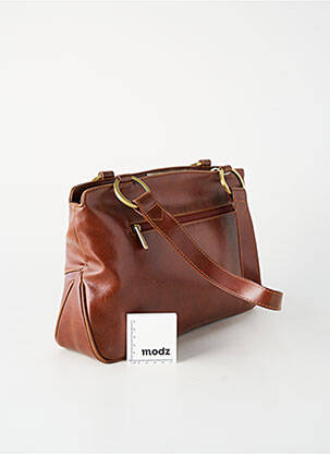 Sac fermeture zippée forme rectangulaire marron DUOLYNX femme