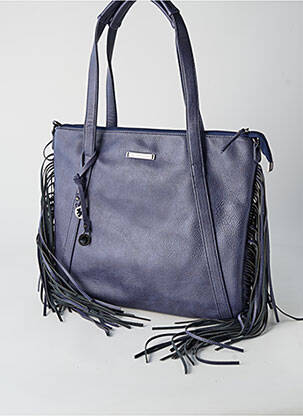Sac fermeture zippée forme rectangulaire bleu LULU CASTAGNETTE femme