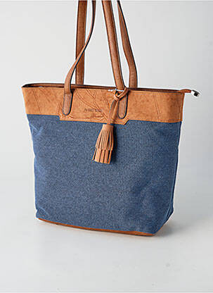 Sac fermeture zippée forme rectangulaire bleu PATRICK BLANC femme