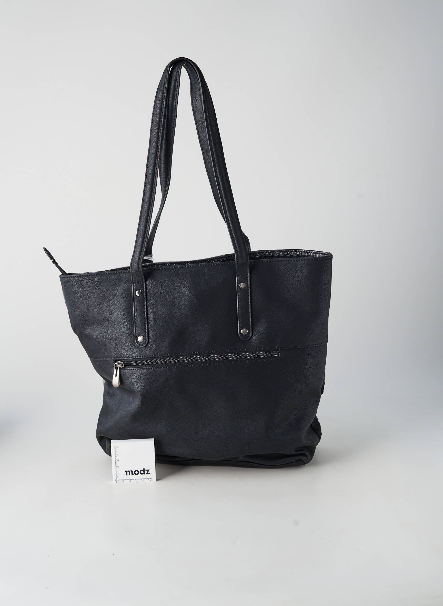 Sac multipoches forme rectangulaire noir PATRICK BLANC femme