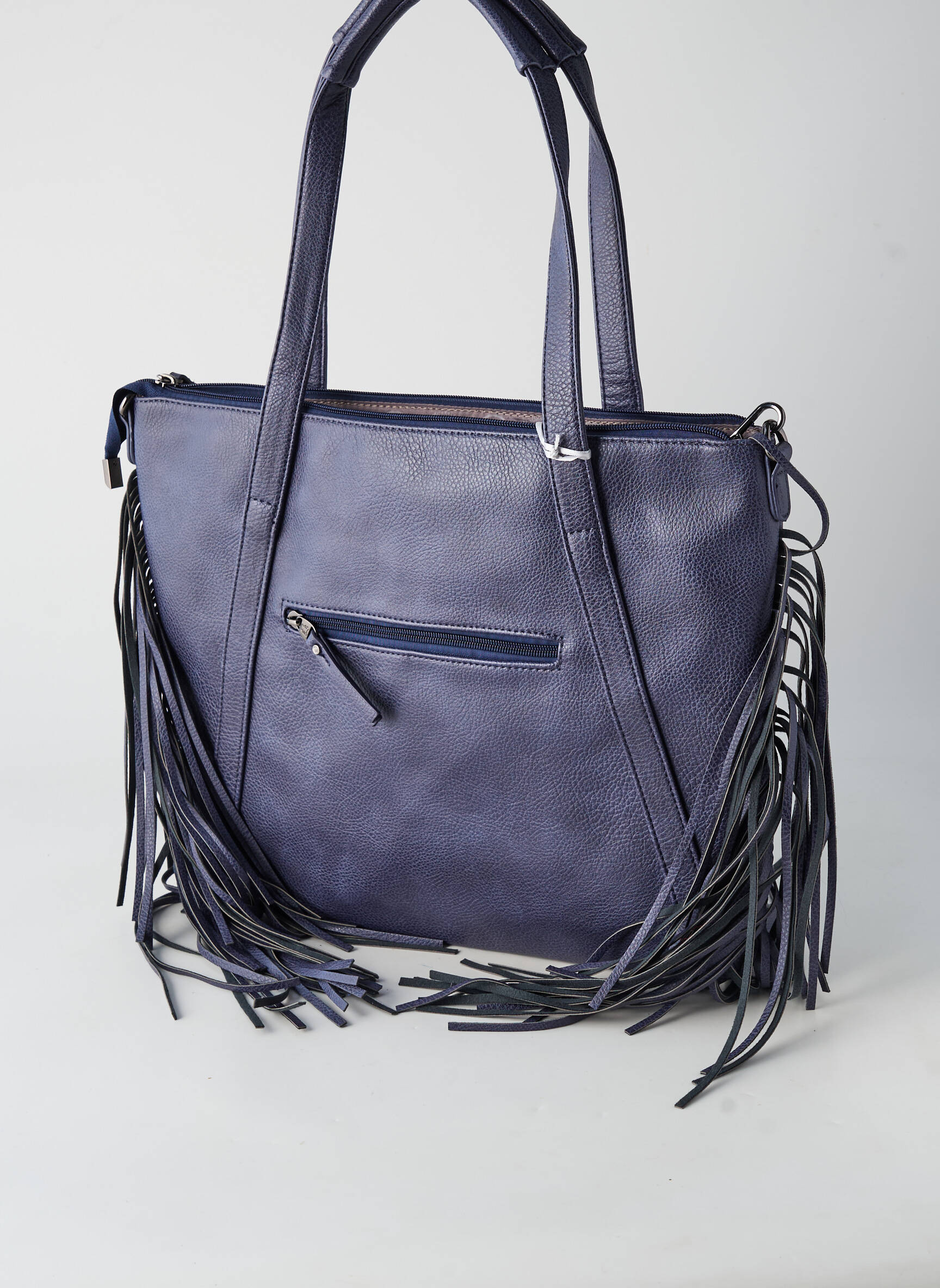 Sac fermeture zippée forme rectangulaire bleu LULU CASTAGNETTE femme