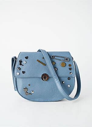 Sac cuir grainé forme rectangulaire bleu LOLLIPOPS femme