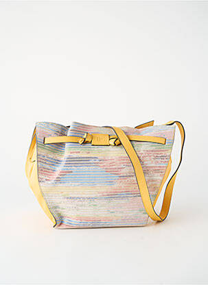 Sac cuir grainé forme rectangulaire jaune PATRICK BLANC femme