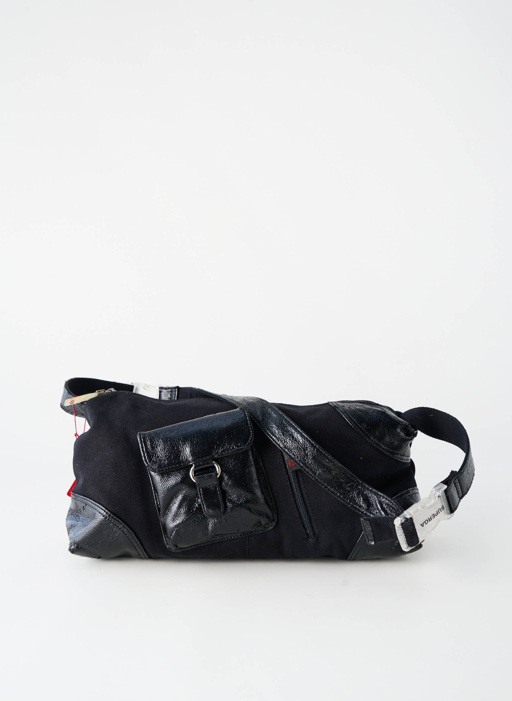 Sac fermeture zippée forme rectangulaire noir SUPERGA femme
