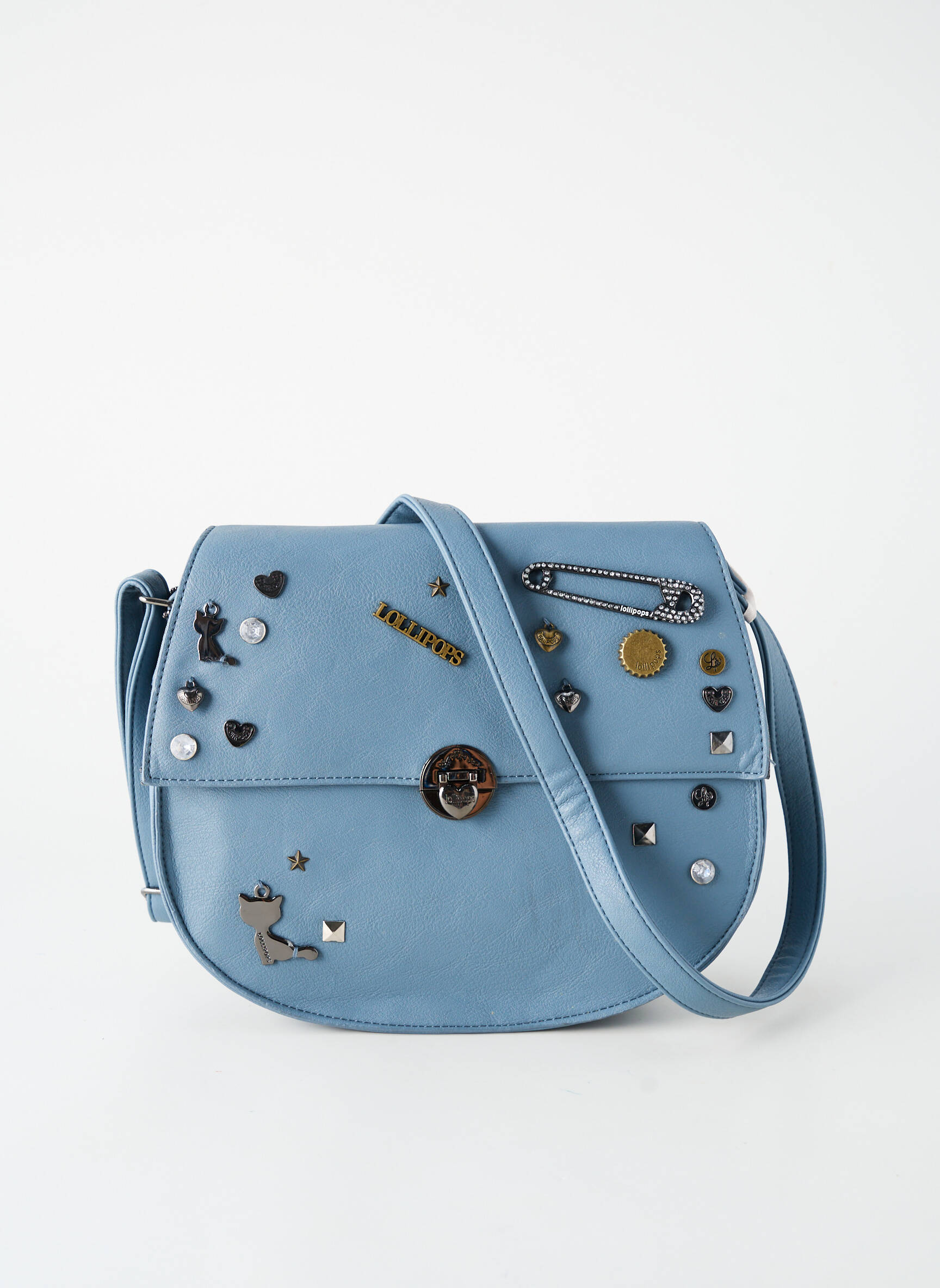 Sac cuir grainé forme rectangulaire bleu LOLLIPOPS femme