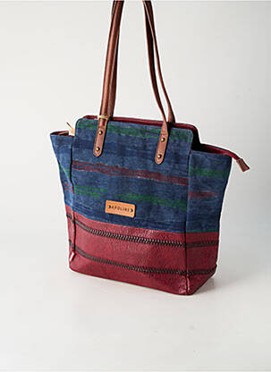 Sac fermeture zippée forme cabas bleu APOLINE femme
