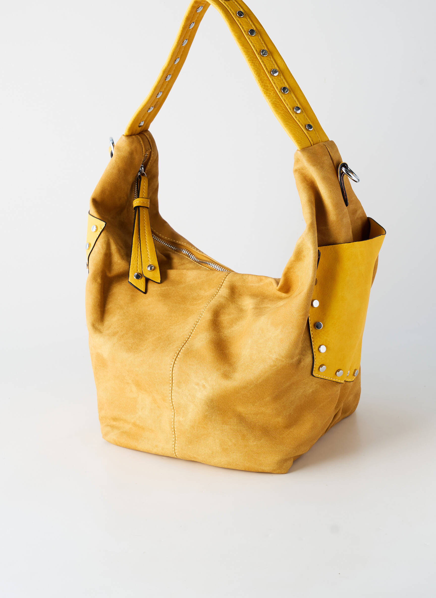 Sac fermeture zippée forme rectangulaire jaune EMMA DORE femme
