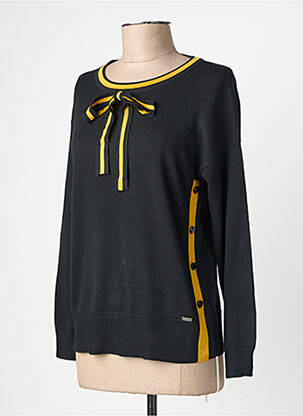 Pull resserrée sur le bas manches longues noir FELINO femme