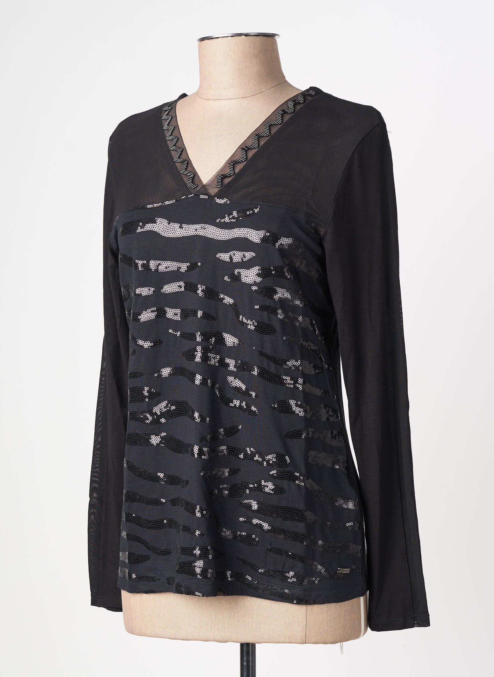 T-shirt manches longues manches longues noir FELINO femme