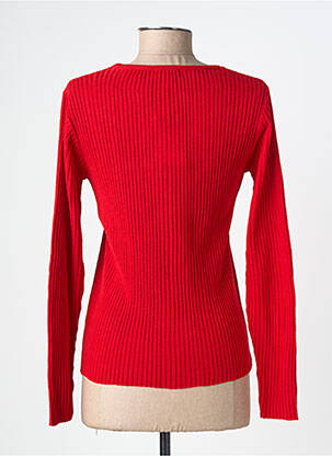 Pull coupe cintrée manches longues rouge FELINO femme