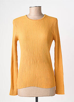 Pull coupe cintrée manches longues jaune FELINO femme