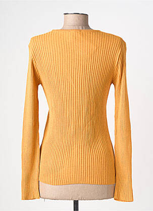 Pull coupe cintrée manches longues jaune FELINO femme