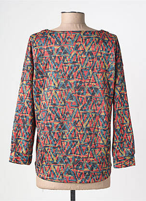 Pull coupe droite manches longues bleu FELINO femme