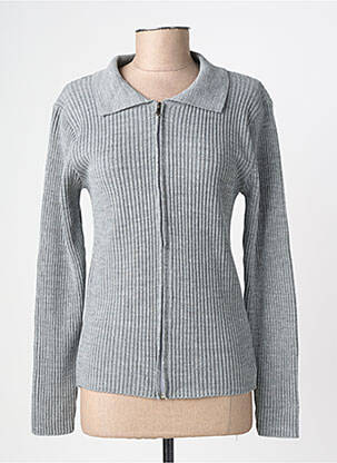 Gilet manches longues coupe cintrée gris FELINO femme