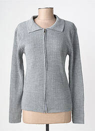 Gilet manches longues coupe cintrée gris FELINO femme