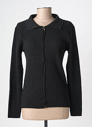 Gilet manches longues coupe cintrée noir FELINO femme