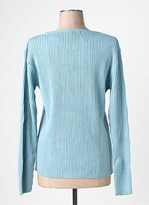 Pull coupe cintrée manches longues bleu FELINO femme