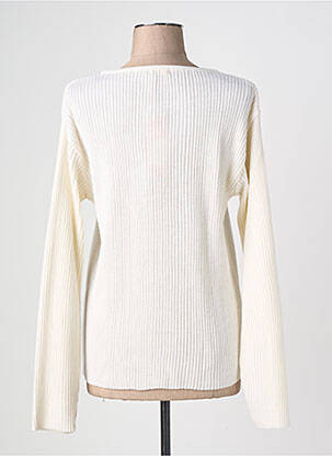 Pull coupe cintrée manches longues blanc FELINO femme