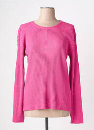 Pull coupe cintrée manches longues rose fonce FELINO femme