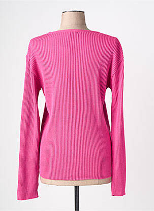Pull coupe cintrée manches longues rose fonce FELINO femme