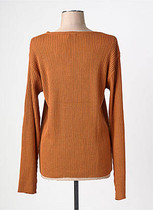 Pull coupe cintrée manches longues marron FELINO femme