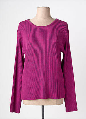 Pull coupe cintrée manches longues violet FELINO femme