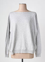 Pull col bateau manches longues gris FELINO femme