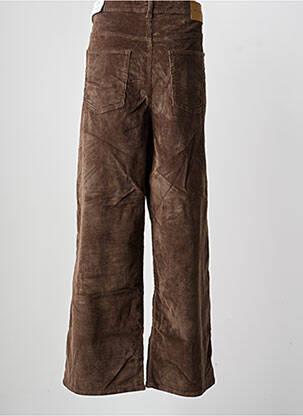 Pantalon large fermeture zippée sous rabat boutonné taille normale marron ONLY CARMAKOMA femme