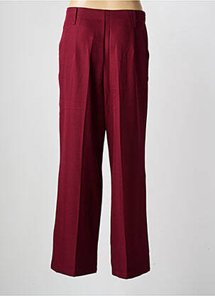 Pantalon large tissage crêpe taille haute rouge KILKY femme