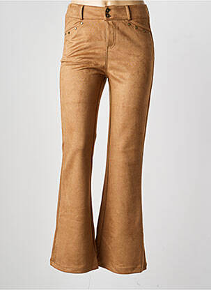 Pantalon flare stretch taille haute marron PEACE N'LOVE femme