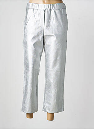 Pantalon 7/8 taille élastique taille normale argent CHARMING GIRL femme