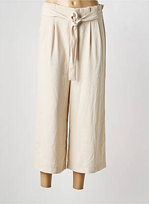 Pantacourt taille haute taille haute beige ONLY femme