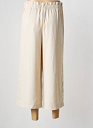 Pantacourt taille haute taille haute beige ONLY femme