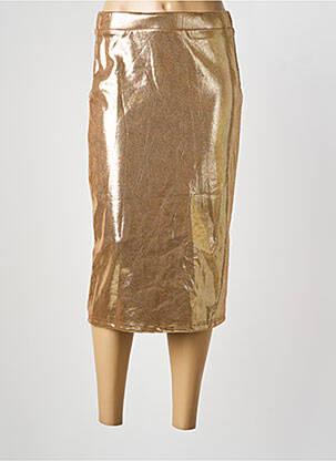 Jupe mi-longue stretch or ATELIER EVÈNE femme