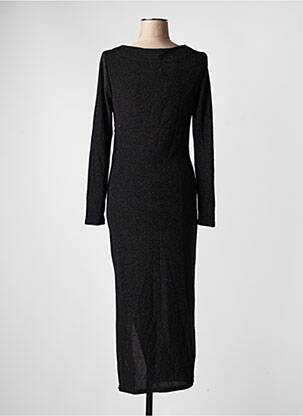 Robe longue manches longues manches longues noir KILKY femme