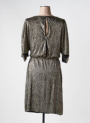 Robe mi-longue manches courtes manches courtes or AKOZ DE TOI femme