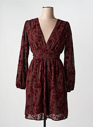 Robe courte manches longues manches longues rouge MAELLE femme