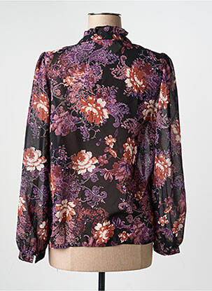 Chemisier imprimé fleurs manches longues noir PEACE N'LOVE femme