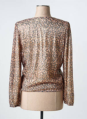 Top col v manches longues beige PEACE N'LOVE femme