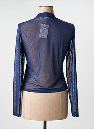 Top stretch manches longues bleu KILKY femme